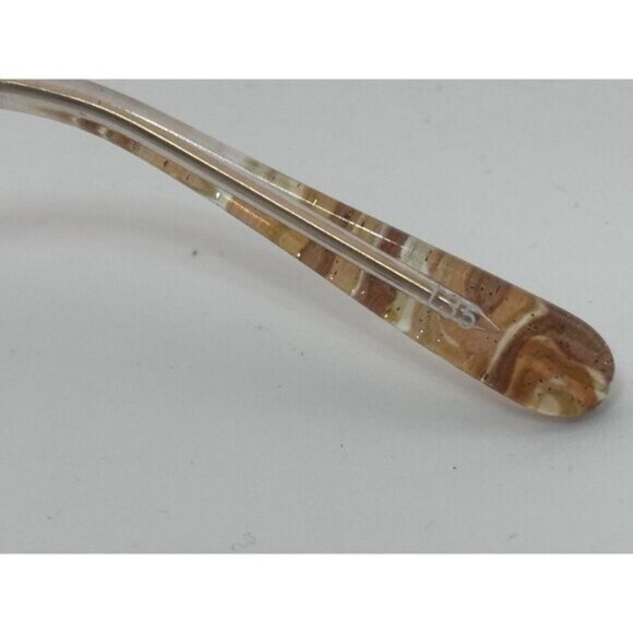 TOPAZ - Clear Taupe AT269 Marble Acetate  Oval Glasses Frames - Picture 8 of 8